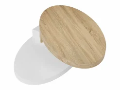 Vente-unique Mesa De Centro|Mesa de centro con tablero pivotante - MDF - Natural y blanco VITALY
