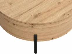 Vente-unique Mesa de centro con tablero giratorio en MDF y acero - Natural - YEMELIA Color natural claro Discount