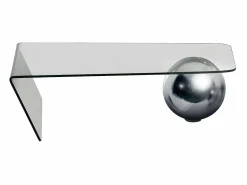 Mesa de centro de cristal templado y de acero MUNDO^Vente-unique Sale