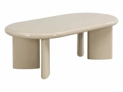 Vente-unique Mesa de centro de MDF - lacado - TABEMI Beige Outlet