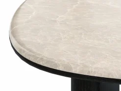 Vente-unique Mesa de centro de mármol y chapado de roble - Beige y negro - CORMINA Negro / Beige Hot