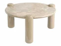 Vente-unique Mesa de centro de mármol y MDF - - NARODI Beige Discount