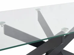 Mesa de centro de vidrio templado y metal negro - Transparente - COSIMA^Vente-unique