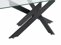 Mesa de centro de vidrio templado y metal negro - Transparente - COSIMA^Vente-unique
