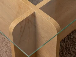 Mesa de centro de vidrio templado - Natural claro y Transparente - AZRA^Vente-unique Best