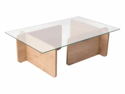 Mesa de centro de vidrio templado - Natural claro y Transparente - AZRA^Vente-unique Best