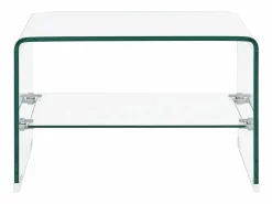 vidaxl Mesa de centro de vidrio templado 50x45x33 cm Transparente Clearance