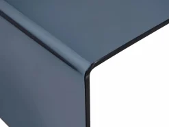 Vente-unique Mesa de centro de vidrio templado curvado y ahumado - Negro - ALONZO Transparente / Negro Sale