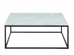 Vente-unique Mesa de centro design ARETHA - Mármol y metal - Bicolor Negro / Blanco Best