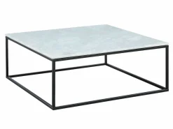 Vente-unique Mesa de centro design ARETHA - Mármol y metal - Bicolor Negro / Blanco Best