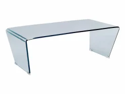 Mesa de centro design de cristal templado curvado SUZANA^Vente-unique Best