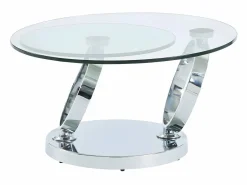 Maison Céphy Mesa De Centro|Mesa de centro JOLINE con estantes giratorios - Vidrio templado