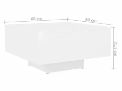 Clicnbuy Mesa De Centro|Mesa de centro madera contrachapada 60x60x31,5 cm