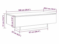 vidaxl Mesa de centro madera de ingeniería roble Sonoma 100x49,5x31 cm Color natural claro Discount