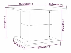 Mesa de centro madera ingeniería marrón roble 55,5x55,5x40 cm^Clicnbuy Discount
