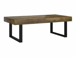 Mesa De Centro|Mesa de centro MDF y hierro marrón oscuro y negro 120x60x40 cm ES208274