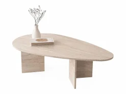Mesa de centro moderna - Efecto travertino - LOMARETI^Vente-unique Online