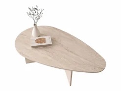 Mesa de centro moderna - Efecto travertino - LOMARETI^Vente-unique Online