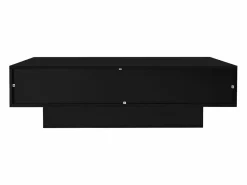 Hauss Spole Mesa de centro moderna lacada de alto brillo con iluminación LED y 2 cajones - Negro Sale