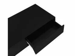 Hauss Spole Mesa de centro moderna lacada de alto brillo con iluminación LED y 2 cajones - Negro Sale