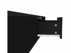Hauss Spole Mesa de centro moderna lacada de alto brillo con iluminación LED y 2 cajones - Negro Sale