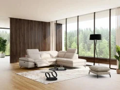 Maison Céphy Mesa de centro modular de vidrio templado, cerámica y metal - Efecto mármol negro - JOLINE Transparente / Negro Outlet
