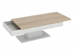 Mesa de centro tablero efecto roble con baúl ASTULIA - Barato^Vente-unique Online