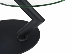 Mesa de centro tapas giratorias de cerámica y cristal templado - Efecto mármol negro - ELDOVA^Vente-unique Sale