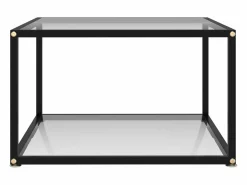 Clicnbuy Mesa de centro vidrio templado 60x60x35 cm Transparente Sale