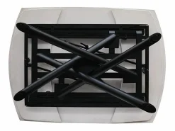 Mesa Extensible|Mesa de cerámica blanca, base de metal , extensible 120x88-180x88 cm - BONIFACIO
