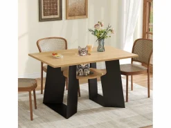 Mesa de comedor - 130 x 85 x 75 cm - con espacio para mascotas y bandeja de almacenamiento - MDF -^Merax New