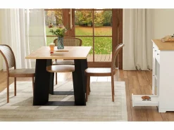 Mesa de comedor - 130 x 85 x 75 cm - con espacio para mascotas y bandeja de almacenamiento - MDF -^Merax New