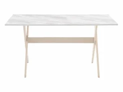 Vente-unique Mesa de comedor 6 comensales de MDF y haya - blanco y natural claro - SERANI Color natural claro / Blanco Online