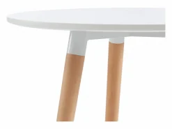 Vente-unique Mesa de comedor 2 comensales de MDF y haya - - ROLENA Blanco Hot