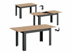 Mesa de comedor antracita/roble dorado 180x80x76 repose^Vicco New