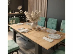 Mesa de comedor antracita/roble dorado 180x80x76 repose^Vicco New