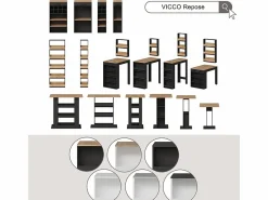 Mesa de comedor antracita/roble dorado 180x80x76 repose^Vicco New