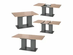 Vicco Mesa de comedor antracita 140x90x76 dix Gris antracita / Color natural claro Best