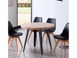 ADEC Mesa De Comedor|Mesa de comedor Berg extensible forma redonda roble honey/ 76x100-140-180x100 cm