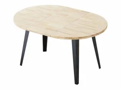 Mesa de comedor BergE redonda extensible nordish/negro Ø100x76 cm^ADEC Online