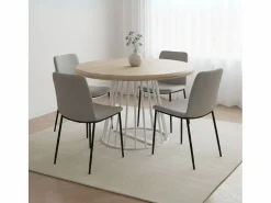 ADEC Mesa Extensible|Mesa De Comedor|Mesa de comedor Brad extensible diseño redondo nordish/ Ø120 cm