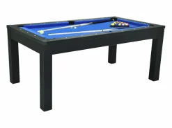 Vente-unique Billar|Mesa de comedor convertible en mesa de billar y ping pong - Negro - 180 cm de ancho - SOUSA