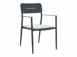 MYLIA Mesa de comedor de jardín de aluminio para 4 personas - Antracita - LOTTYS de Gris antracita Sale