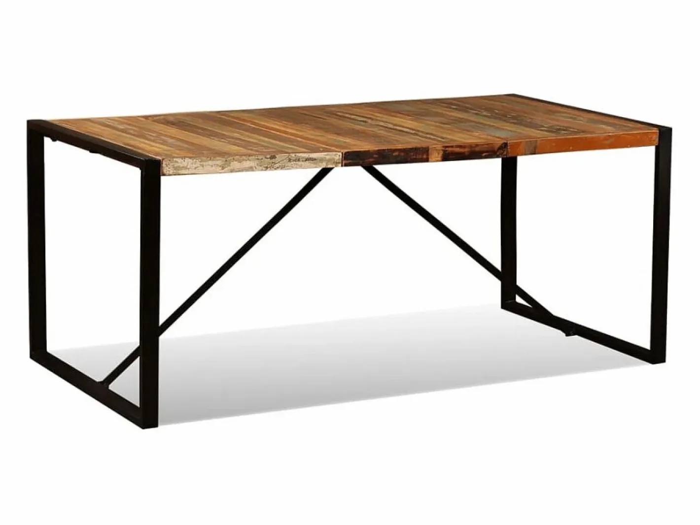 vidaxl Mesa De Comedor|Mesa de comedor de madera maciza reciclada 180 cm