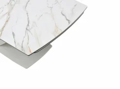 Mesa de comedor de vidrio templado, cerámica y metal - Efecto mármol - MALATA^Maison Céphy Sale