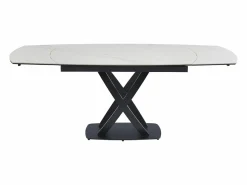 Mesa de comedor en cerámica y vidrio templado - Efecto mármol blanco y negro - LIOMELI^Maison Céphy New