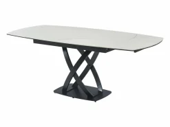 Mesa de comedor en cerámica y vidrio templado - Efecto mármol blanco y negro - LIOMELI^Maison Céphy New