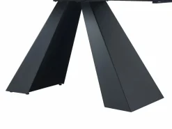 Mesa de comedor en vidrio templado, cerámica y metal - Efecto mármol - LOZIPA^Maison Céphy Sale