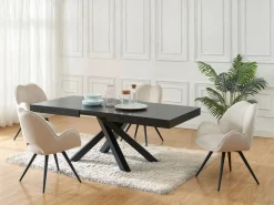 Vente-unique Mesa Extensible|Mesa De Comedor|Mesa de comedor extensible 6 a 10 cubiertos de MDF y metal - - CATONAV