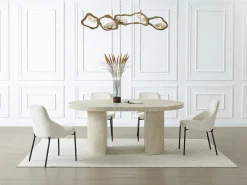 Mesa de comedor extensible 4 a 12 personas de MDF - Efecto travertino - SIDRINA^Vente-unique Best